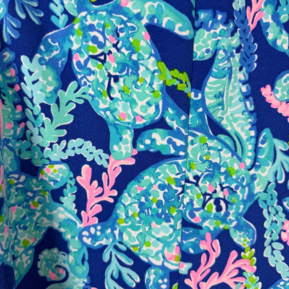 NWT Lilly Pulitzer Jane Shift Dress Turtle Villa CORSICA BLUE Size 14 Beach - Picture 14 of 14